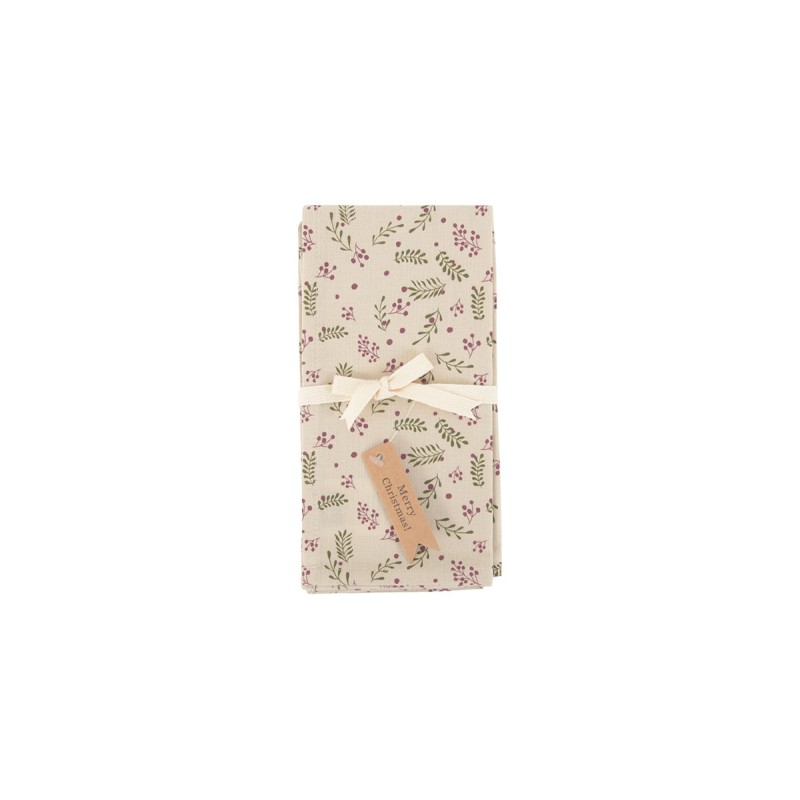 Pack 2 servilletas 45 x 45 cm Acebo- Beige