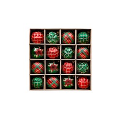 Esferas decorativas Noelia - Verde con rojo