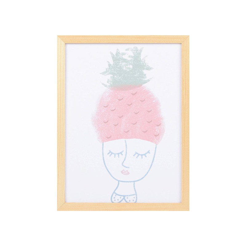 Cuadro Mujer con fresa - Natural
