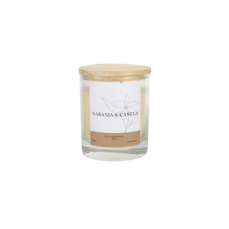 Vela aromática Naranja y Canela - Blanco