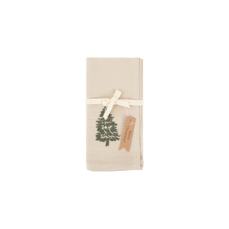 Pack 2 servilletas bordadas 45 x 45 cm Pino - Beige
