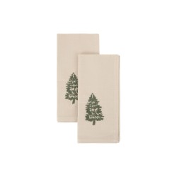 Pack 2 servilletas bordadas 45 x 45 cm Pino - Beige