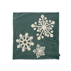 Funda de cojín bordada 45 x 45 cm Copos - Verde