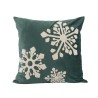 Funda de cojín bordada 45 x 45 cm Copos - Verde