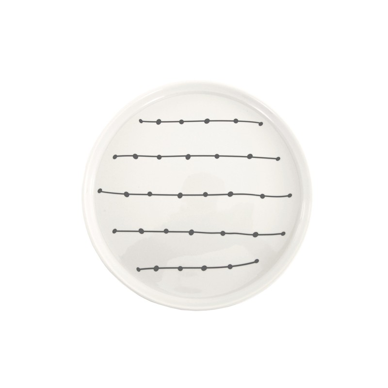 Plato trinche Lines 23cm - Blanco