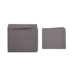 Juego de sábanas algodón de 200 hilos individual Fiore - Gris Oxford