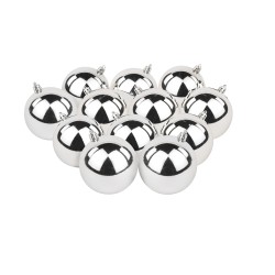 Juego de 12 esferas Caramelo 8 cm - Plata