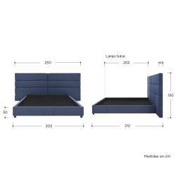 Cama Nova Queen size - Azul marino