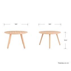 Mesa de comedor redonda Xocos - Natural