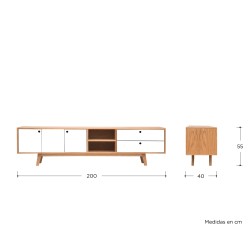 Mueble para tv Evo 200 cm - Blanco