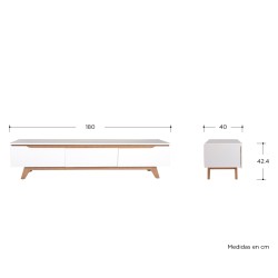Mueble de tv Simona - Blanco