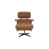Silla replica Eames Lounge Ottoman - Nogal con café