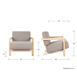 Sillón Duo - Gris claro