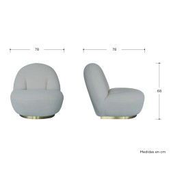 Sillón Taboada base dorada - Taupe