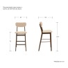 Banco alto Marcela nogal - Beige
