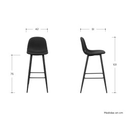 Banco alto Coelle - Negro