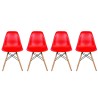 Set de 4 sillas réplica Eames - Rojo