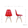 Set de 4 sillas réplica Eames - Rojo
