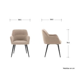 Silla Vitória pata negra - Beige