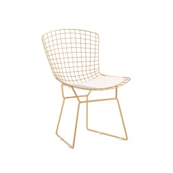 Silla Bertoia réplica dorado - Blanco