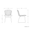 Silla Bertoia réplica dorado - Blanco