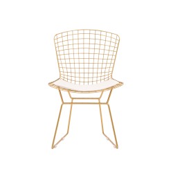 Silla Bertoia réplica dorado - Blanco